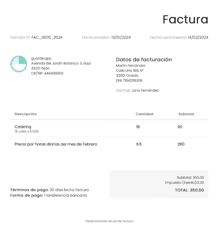 facturación simple
